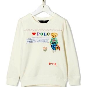 Ralph Lauren Polo Bear Embroidered Fleece Sweatshirt Girls size 5